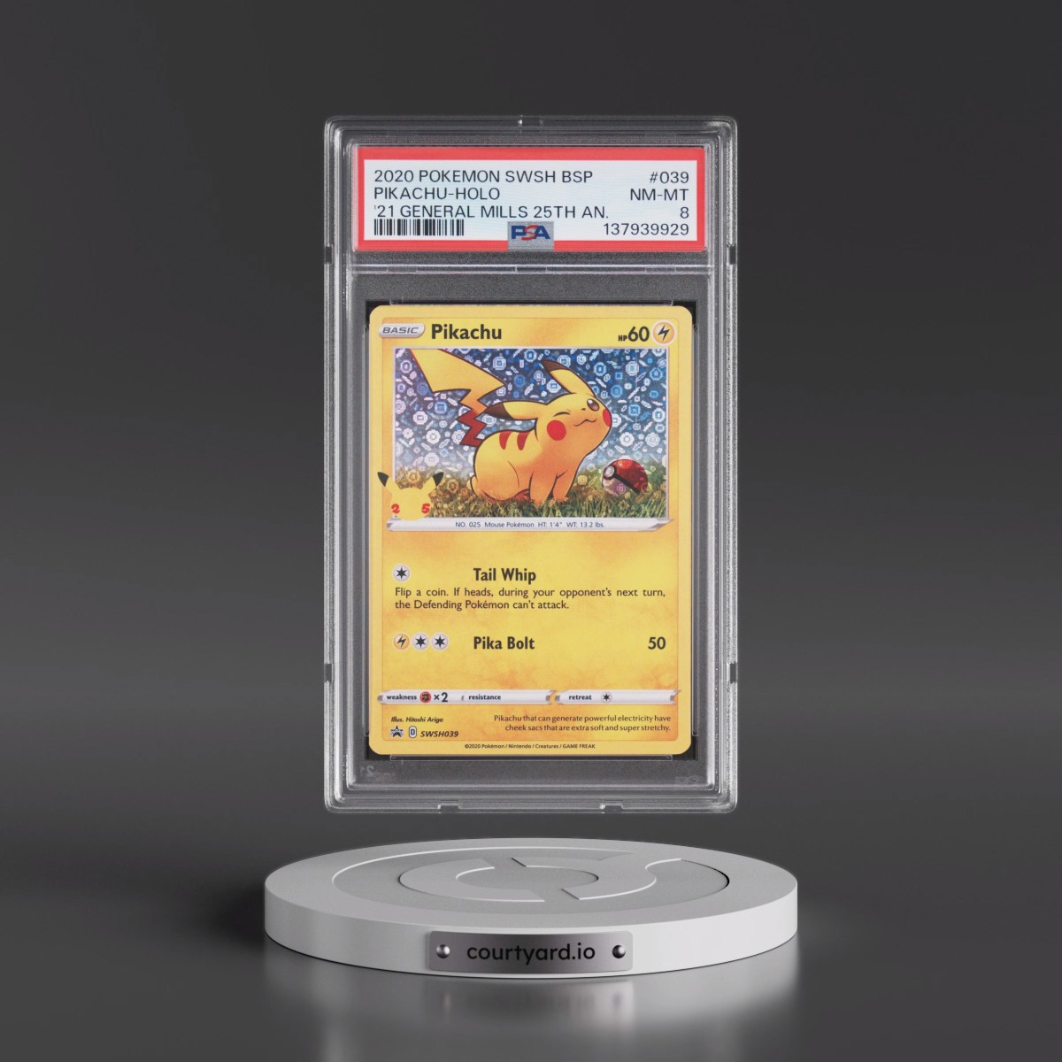 2020 Pikachu - Pokémon Pokémon Swsh Black Star Promo PSA 8 NM-MT